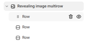 Reveal rows delete block